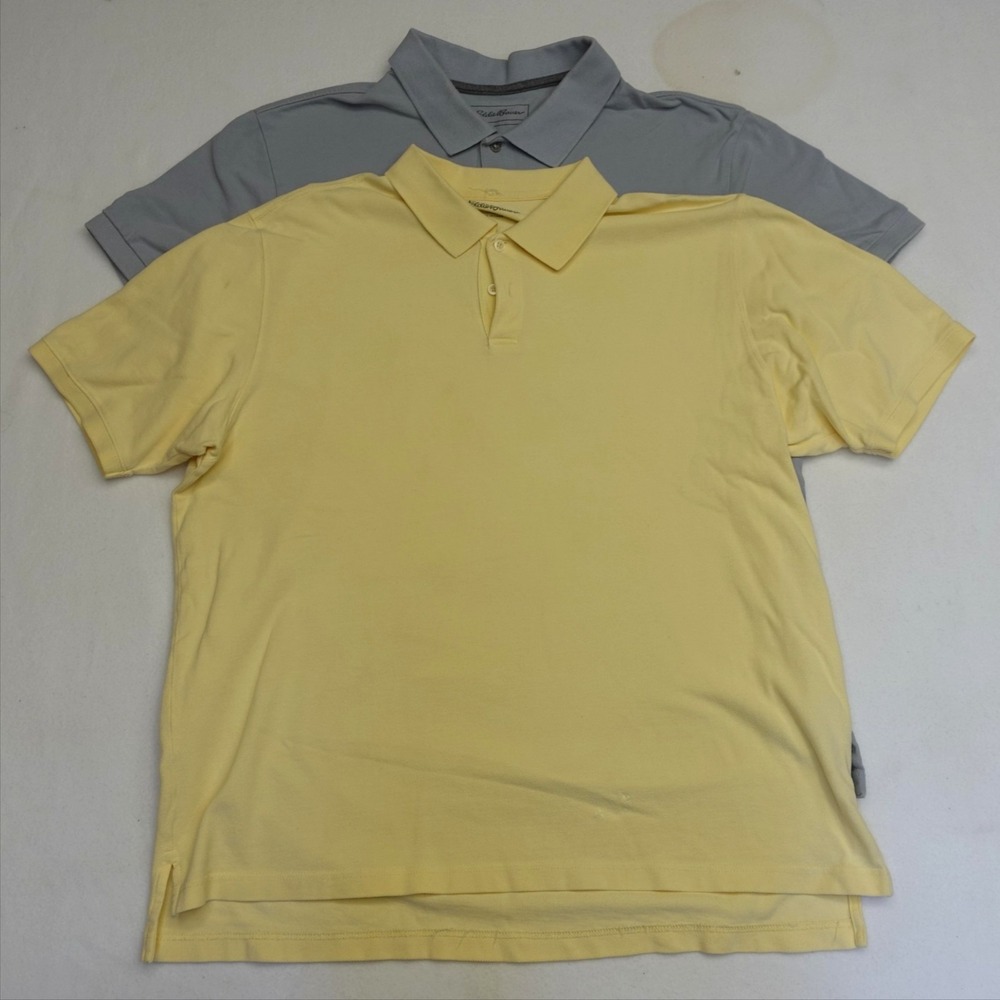 Eddie Bauer Polo Shirt Mens L XL Multicolor Cotton Outdoor Short Sleeve Lot 2